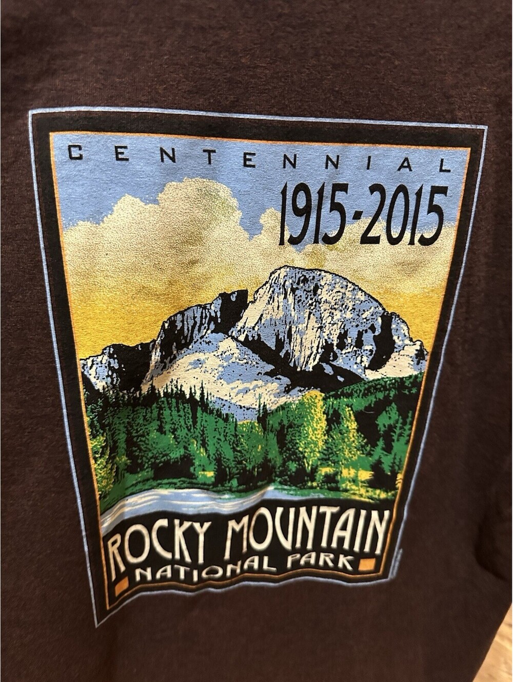 Rocky Mountain National Park Centennial T Shirt Large Black 1915 2015 Graphic